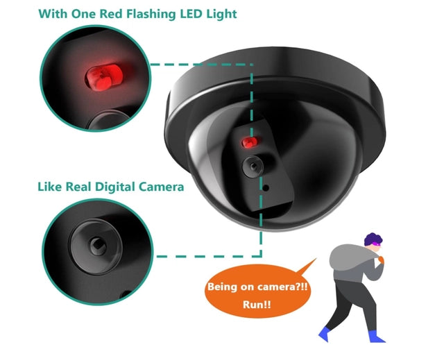 Dummy CCTV Dome Camera with Flashing Red LED Light_(Pack of 1) Secondary image