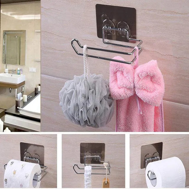 Stailess Steel Wall Mount Self Adhesive Toilet Paper Holder Main image