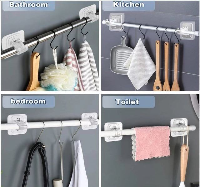 Self Adhesive Curtain Rod Holder Without Drill-(packof4) Secondary image
