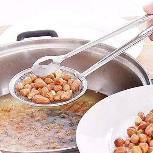 Multifunctional 2 in 1 Stainless-Steel Oil Frying Tong Spoon Main image