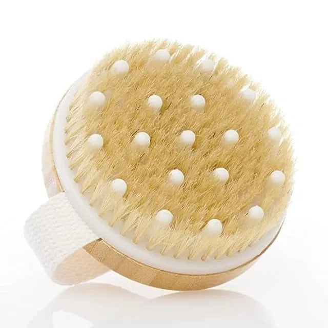 Wood Bath Brush for Men and Women Loofah Bath Sponge with Handle Soft Nylon Mesh Back Cleaner Main image