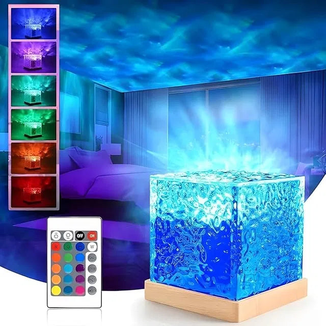 Dynamic Water Ripple Projection Light, USB Portable Night Lamp for Home Decor Main image