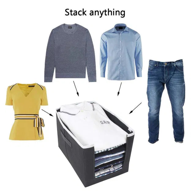 Closet Organizer-Foldable Shirts and Clothing Organizer Stackers(Pack of 3) Assorted Color Secondary image