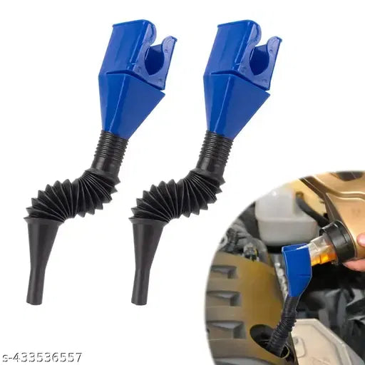 Universal Flexible Draining Oil Snap Plastic Funnel, Hand-Free for Automotive Oil and Household Uses - 1pc, Multicolor Main image