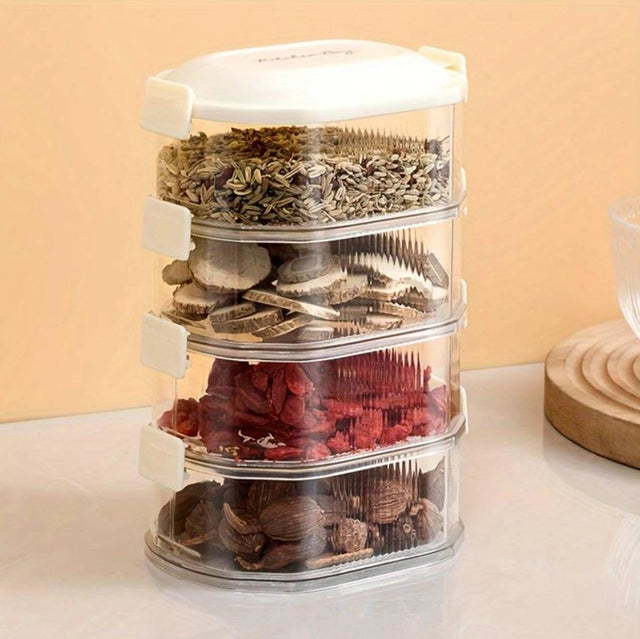 4-layer transparent spice storage boxes Main image