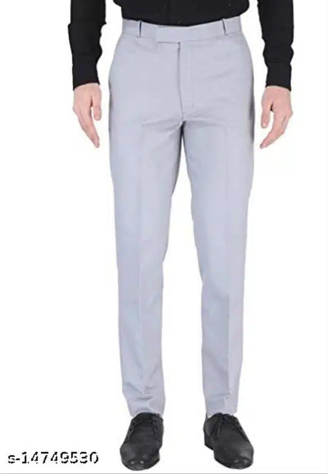 Cotton Blend Trouser for Men (Grey, 28) Secondary image