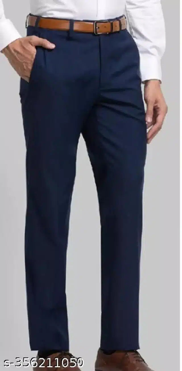 Cotton Trouser for Men (Navy Blue, 28) Main image