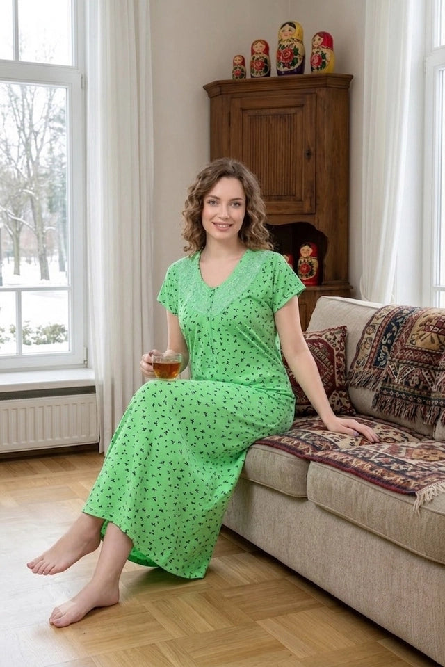 Cotton Nighty for Women | Printed Daily Wear Night Dress | Soft & Comfortable Main image