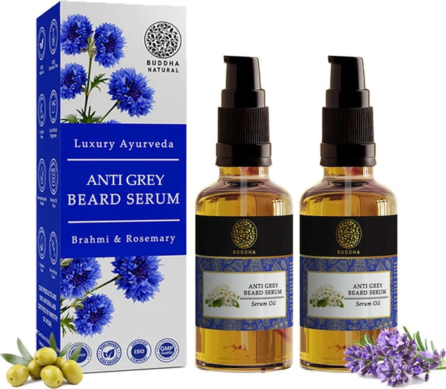 Buddha Natural Grey Beard Serum Oil - 100% Natural Herbal Beard Color  Pack of 2 Main image
