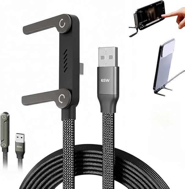 2-in-1 Invisible Holder Charger Cable, 240W Portable Fast Charging Cord with Built-in Phone Stand Main image