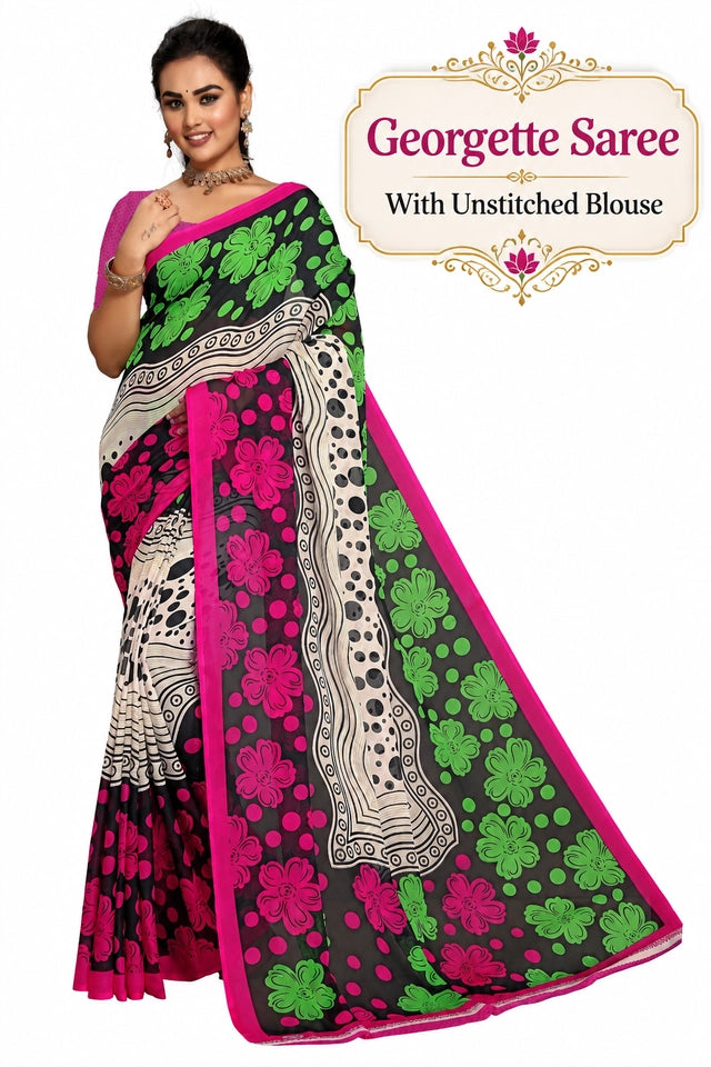 maayro Striped Chanderi Chanderi Saree Main image