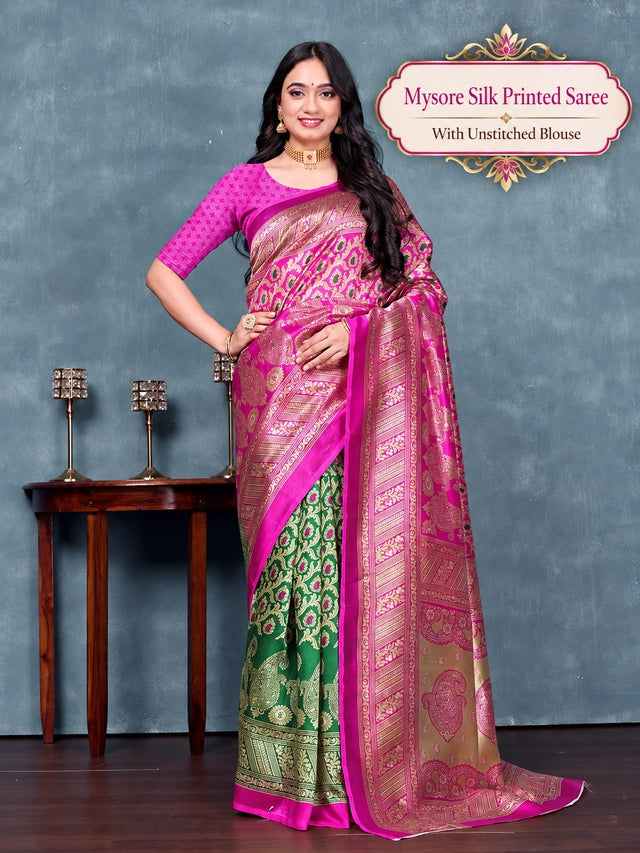 Prints Printed Daily Wear Georgette Saree (Peach) Main image