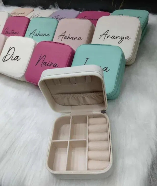 Rectangle Peach Leather Jewellery Box, For Gifting Secondary image