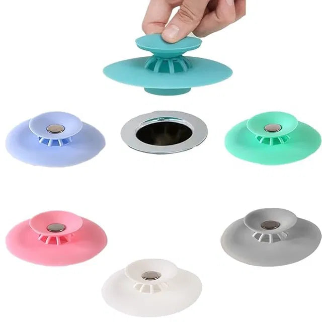 Universal Stopper and Strainer, Strainer and Drain Collapsible Silicone Kitchen Sink Drain Stopper, Catch Food Particles Main image