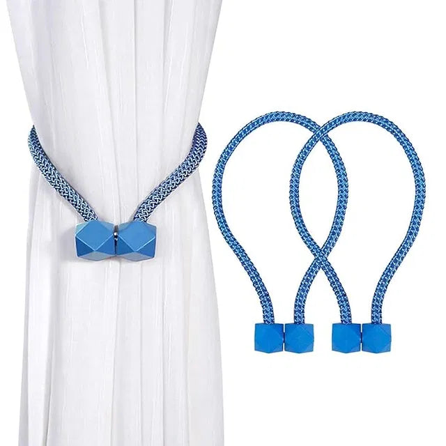 Magnetic Curtain Tiebacks || 1 Pieces Magnetic Curtain Clips Rope Curtain Holder Buckle Small Bead Curtain Buckle Clips Rope Main image