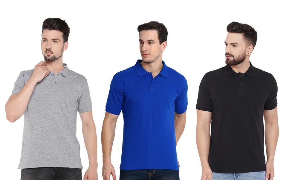 Men's Cotton Polo T-Shirt Combo (Pack of 3) Main image