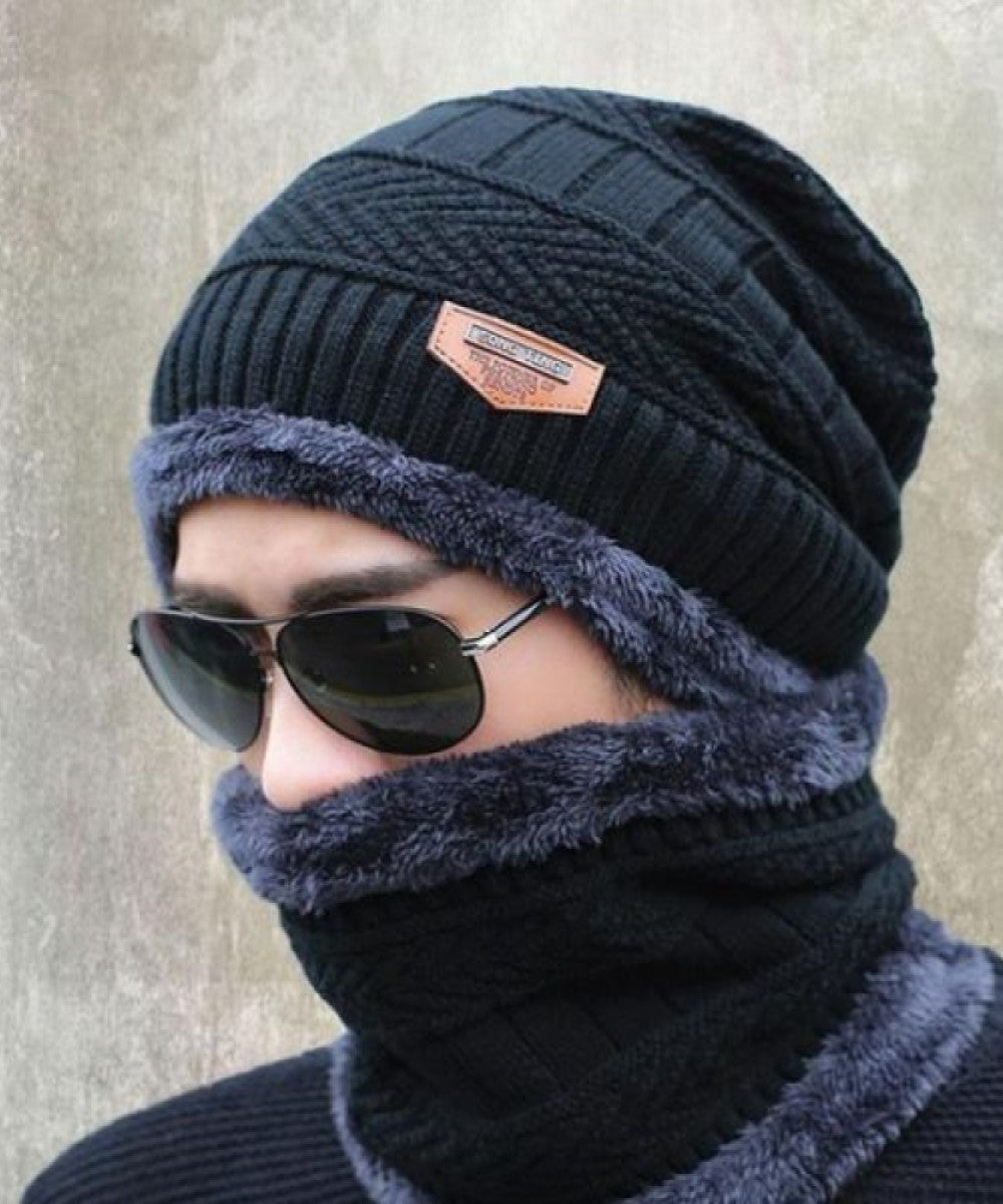 Coral Fleece Scarf & Beanie cap For Men & Women Secondary image