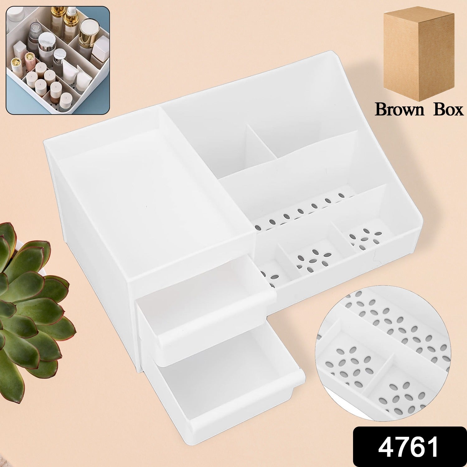 Desktop Cosmetic Storage Box – Large Capacity 9 Compartments | Organivo Secondary image