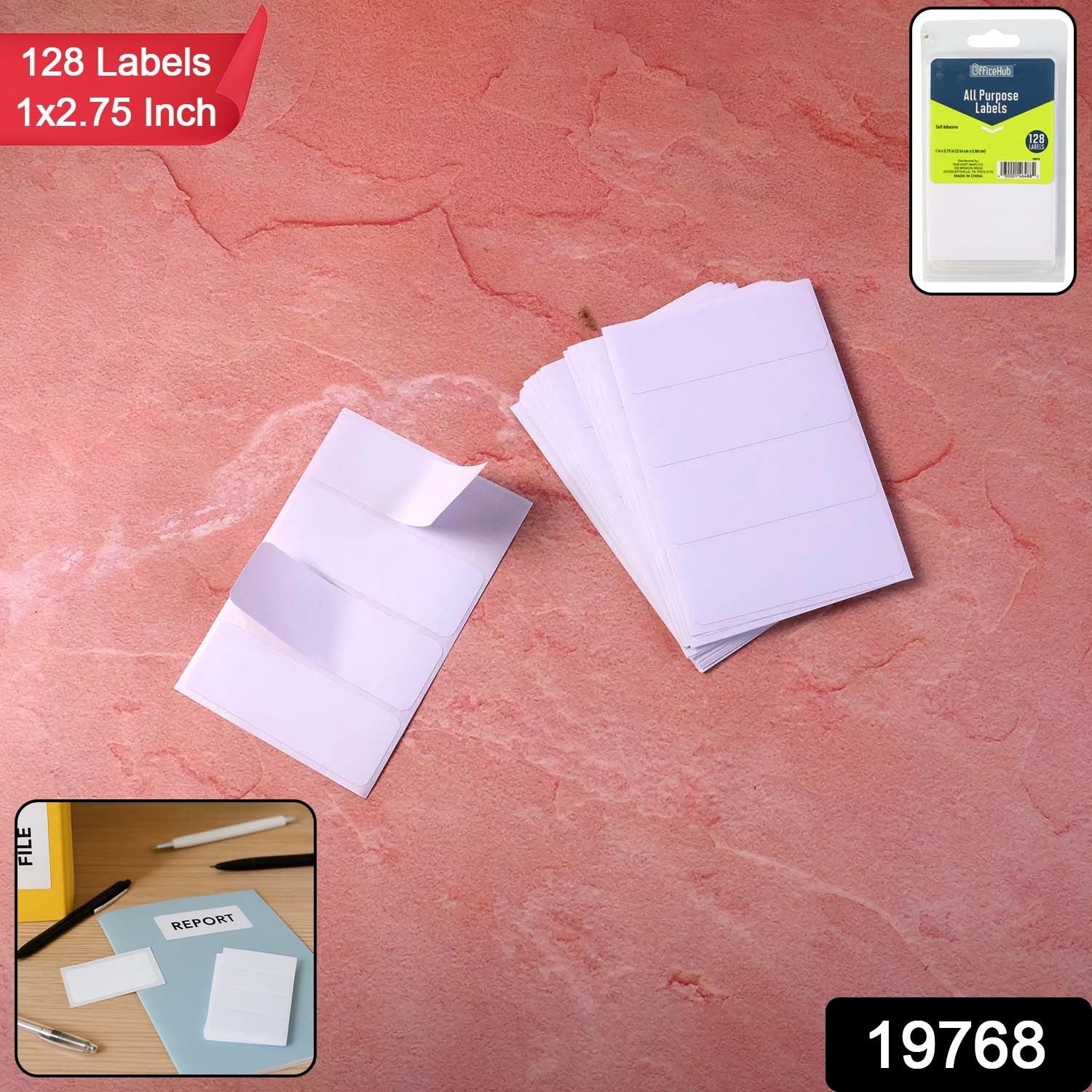 All Purpose Adhesive White Labels – 128 Durable Writable Stickers Secondary image