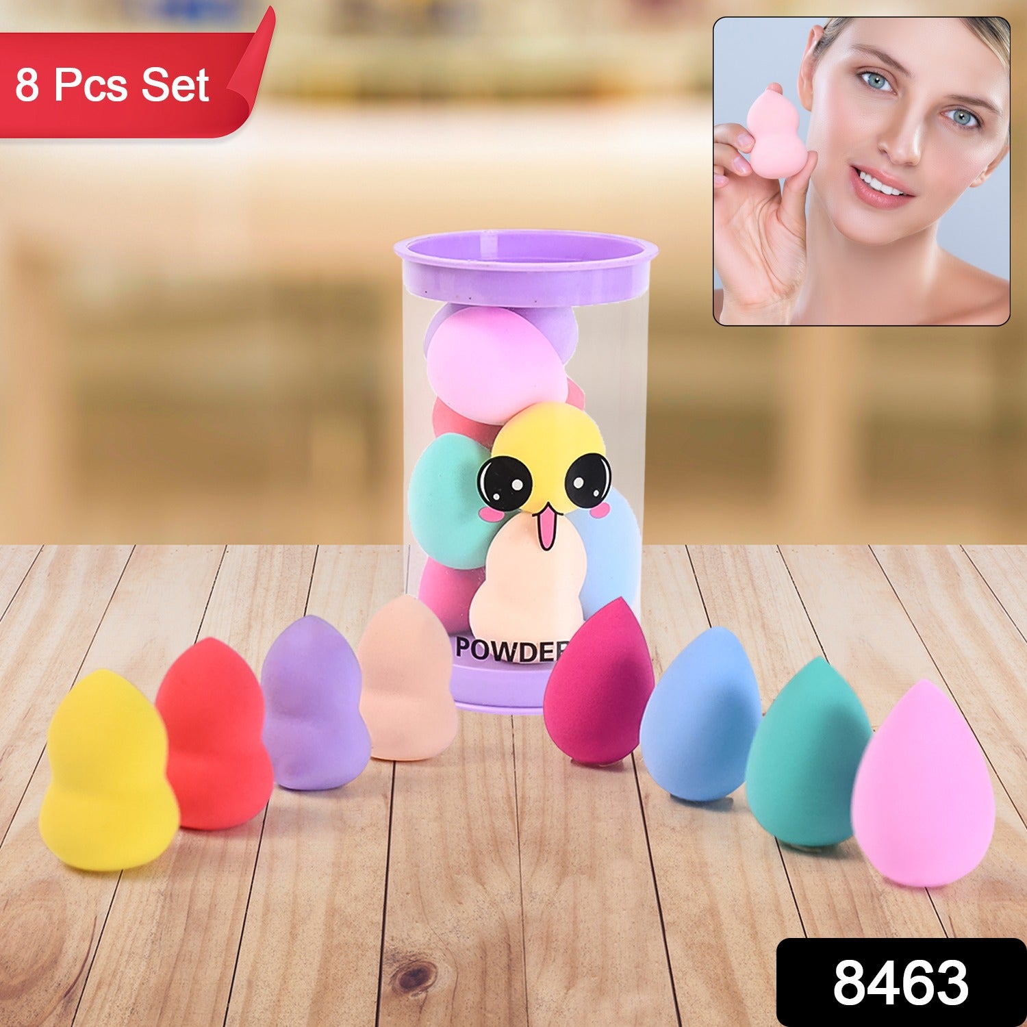 Makeup Powder Puff Set – Washable Soft Sponges in 8 Colors | BeautyBare Secondary image