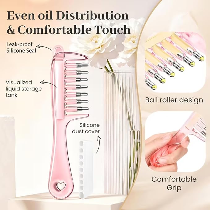 Crystal Serum Comb Applicator Massage Hair Comb for Scalp Massage Secondary image