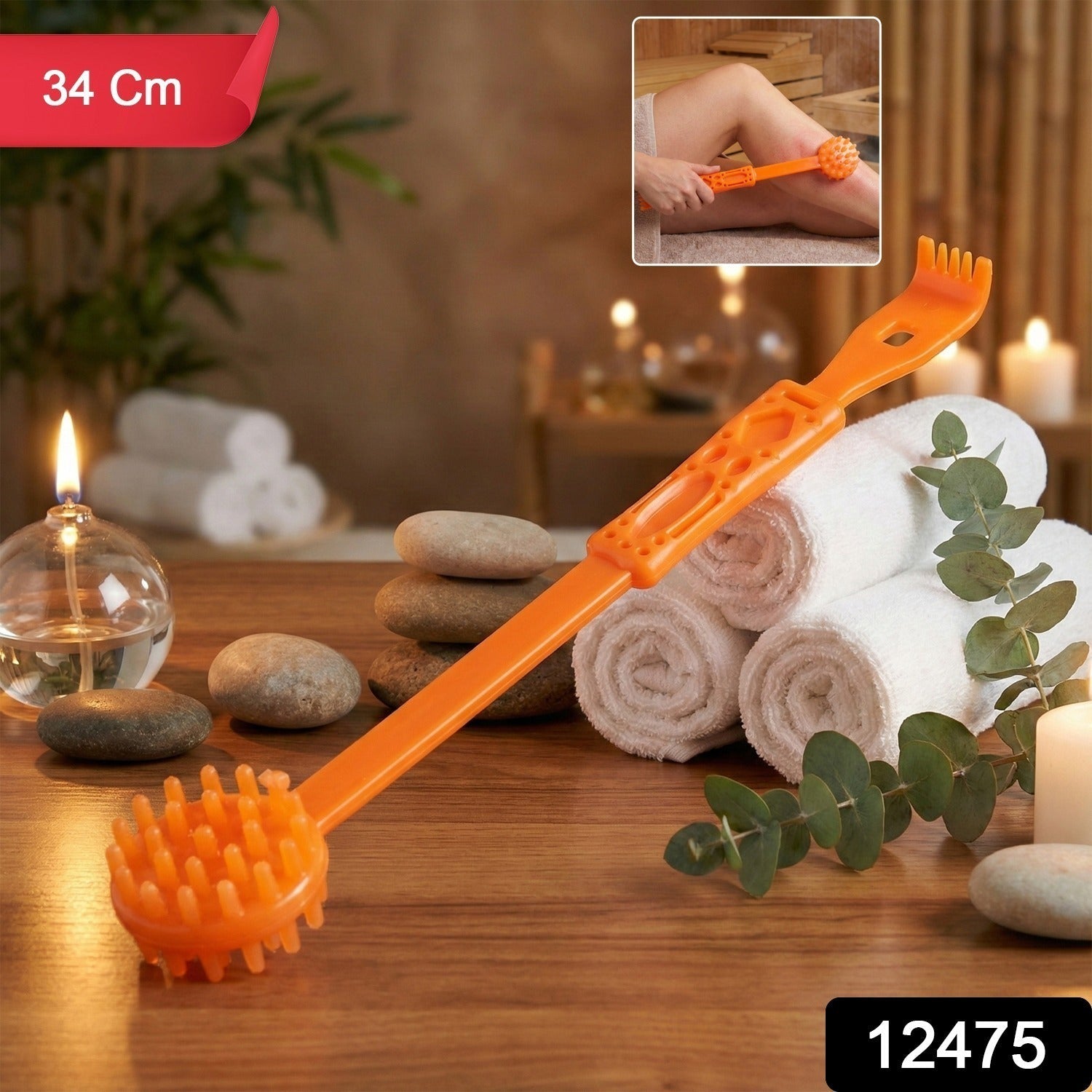 Body Massage Roller Stick – Dual-Head Long Handle for Deep Relief Secondary image