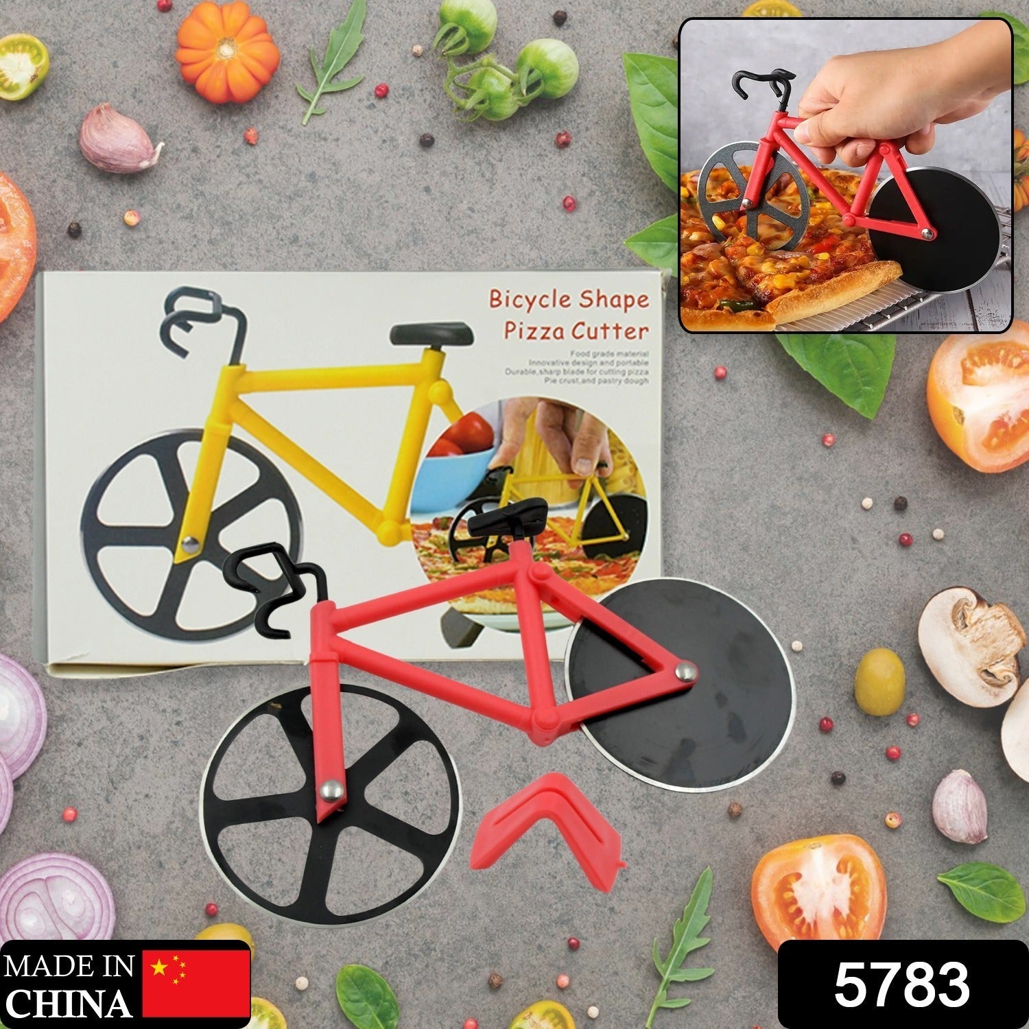 Bicycle Pizza Cutter – Stainless Steel Blade | Quickslice Secondary image