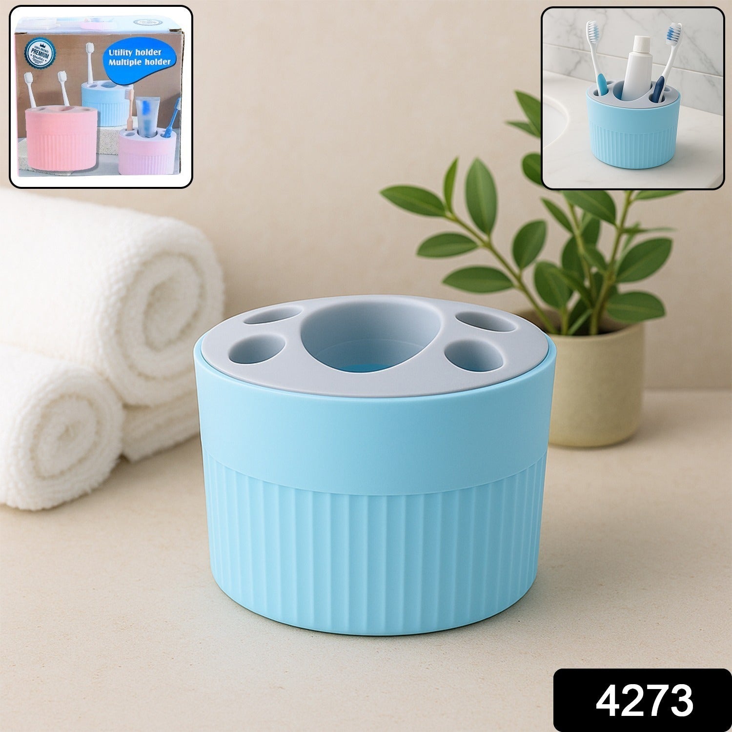 Bathroom Toothbrush Holder Stand – Durable Multipurpose Organizer Secondary image