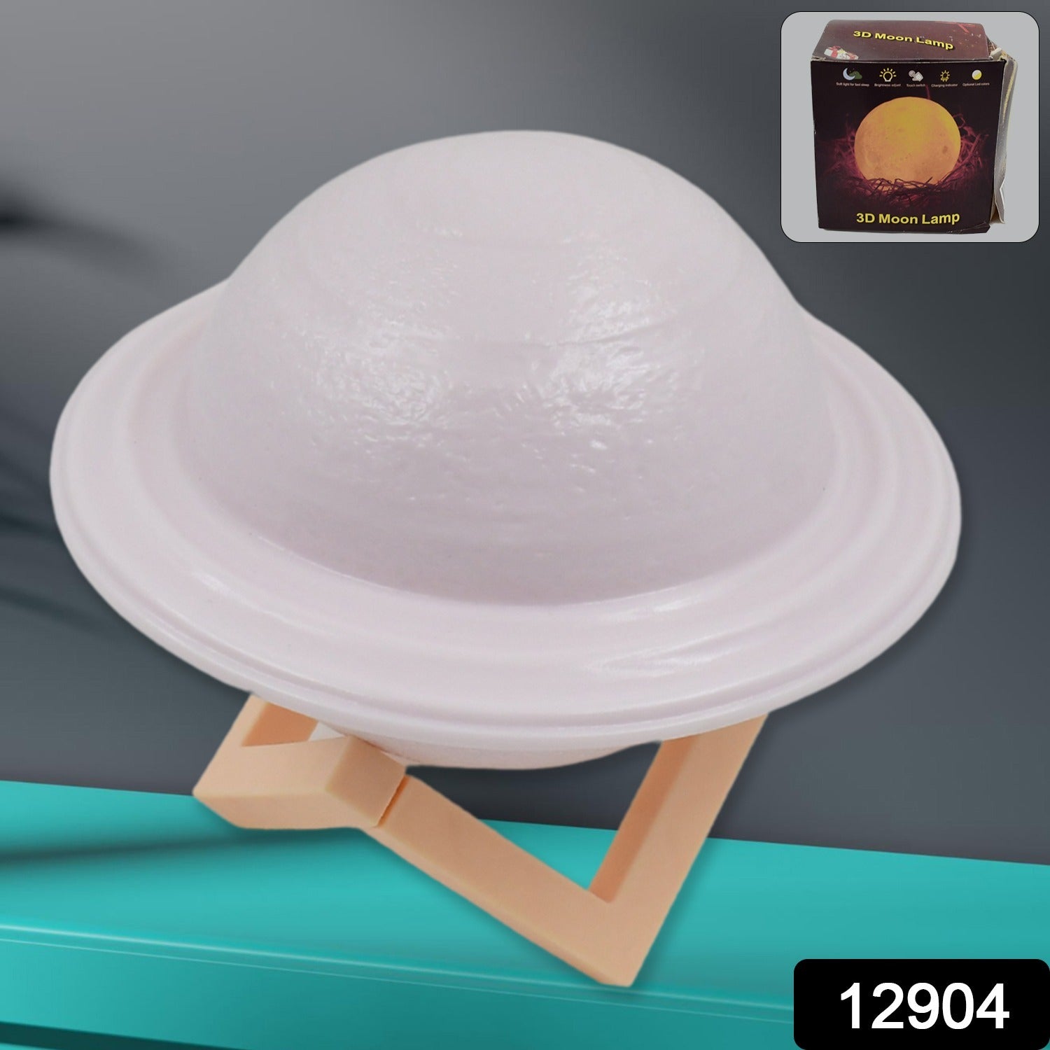3D Saturn Lamp – Multicolor LED Night Light with Base | Styleva Secondary image