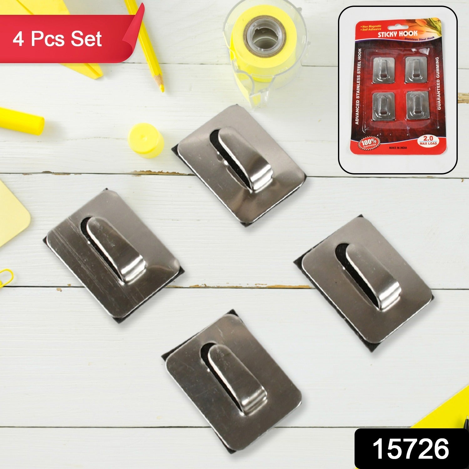 Self-Adhesive Wall Hooks – Heavy Duty Steel | GlimmerHome Secondary image