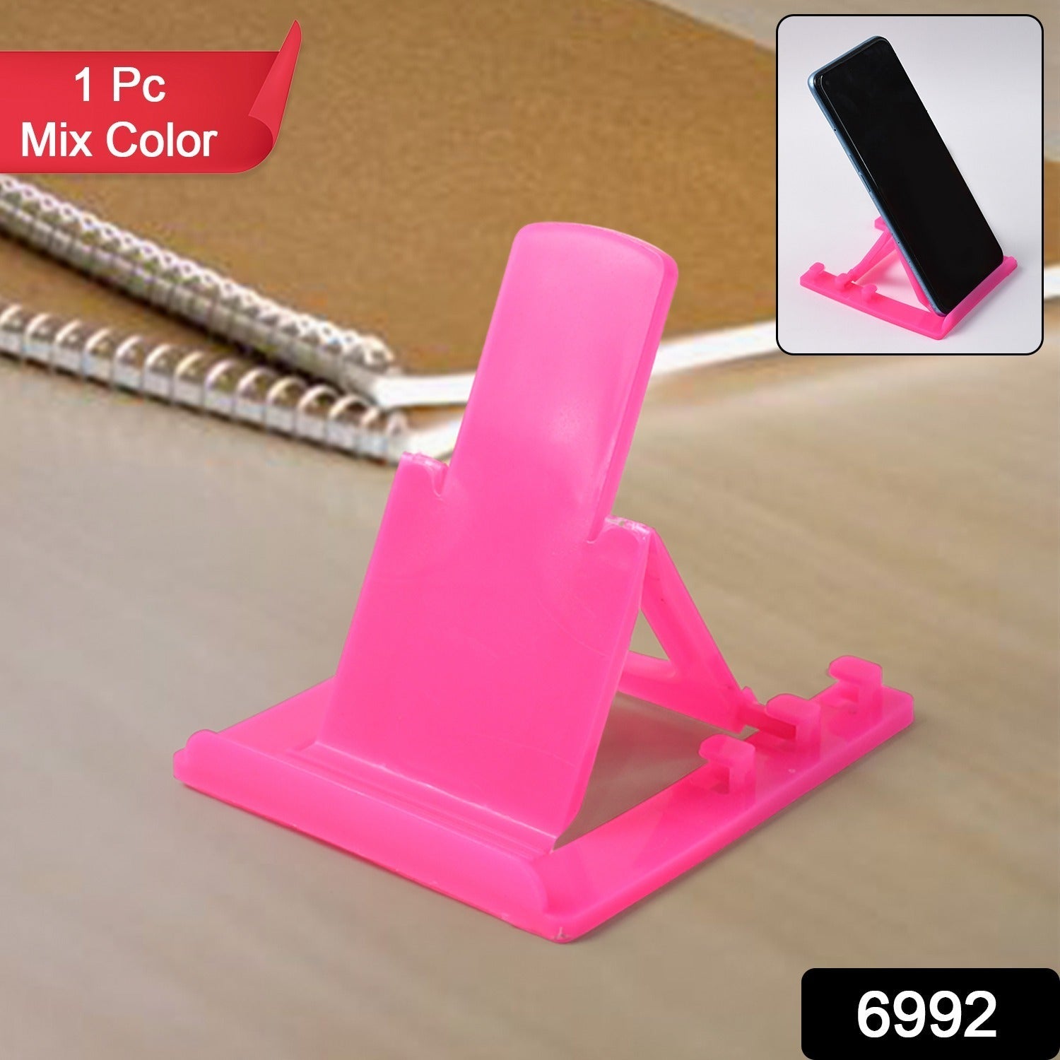 Adjustable Plastic Mobile Phone Stand – Foldable & Portable Holder Secondary image