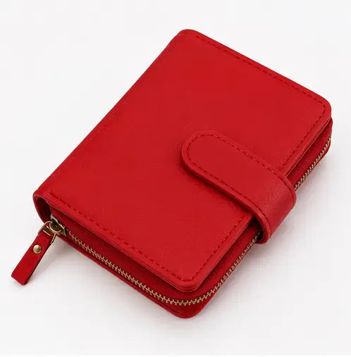 Small Women’s PU Leather Wallet – Multi-Compartment Zipper Wallet, Credit Card Holder & Coin Purse