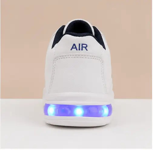Kids LED Light Shoes – Lightweight Velcro Sports Shoes with Color-Changing Lights for Boys