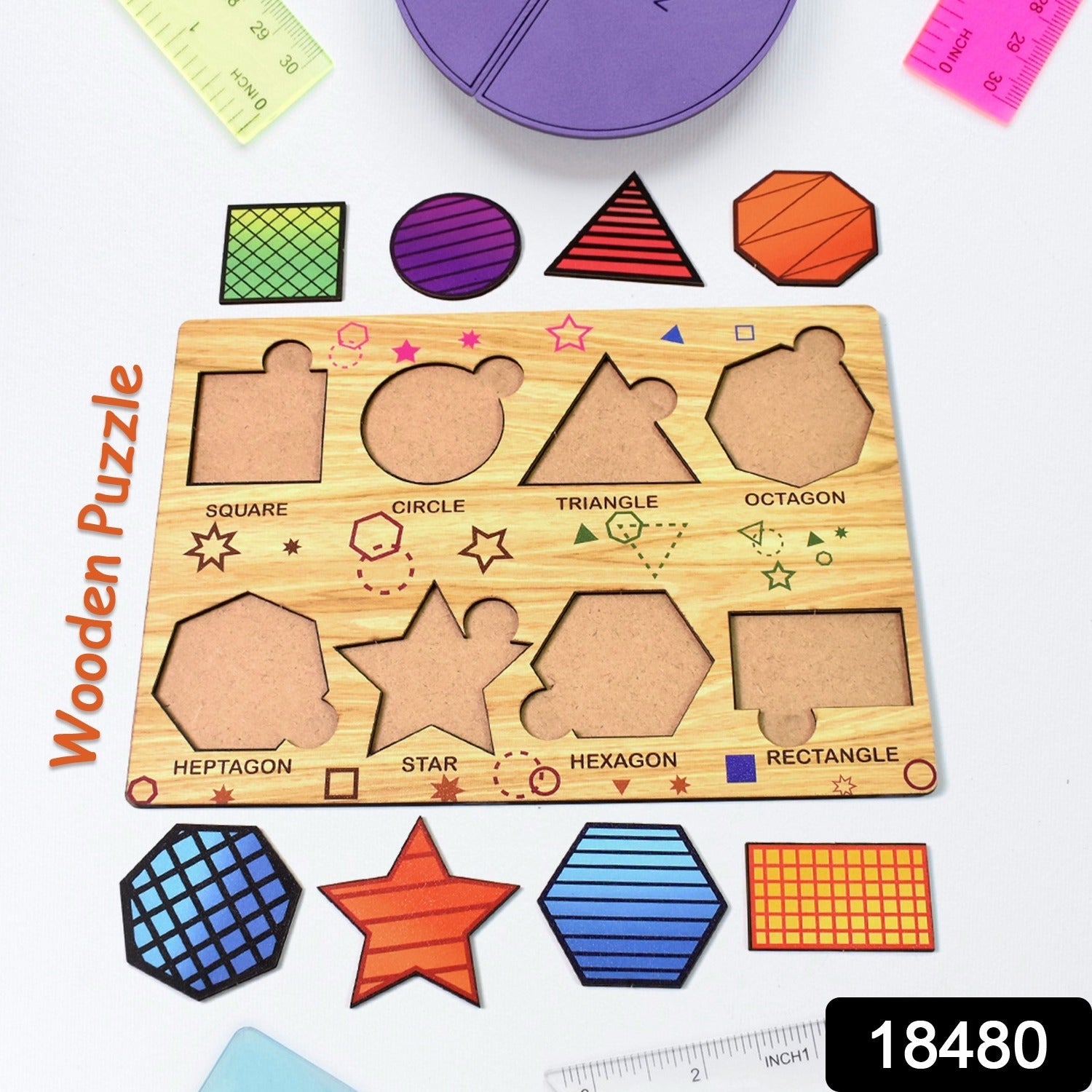 Wooden Triangle Puzzle – Educational Toy for Kids | Inventive Play Secondary image