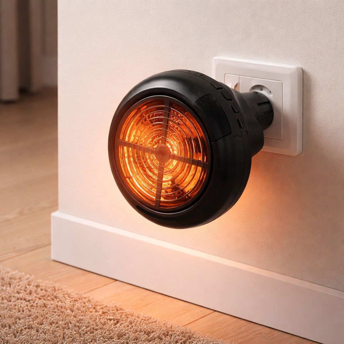 Portable electric room heater 900W with compact plug-in design Main image