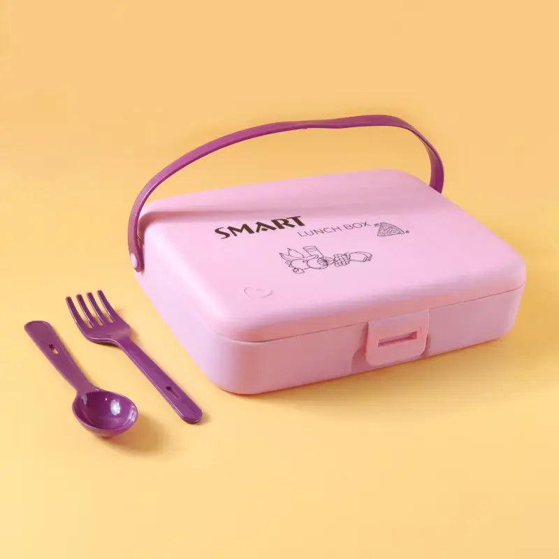 Leak Proof Lunch Box with 3 Compartments & Spoon – Portable Food Storage Box for Office, School & Travel