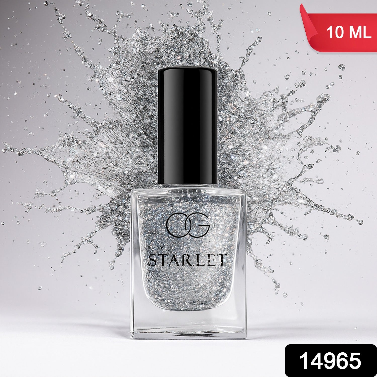 Silver Moonlight Glitter Nail Paint – Long-Lasting Sparkle Finish Secondary image