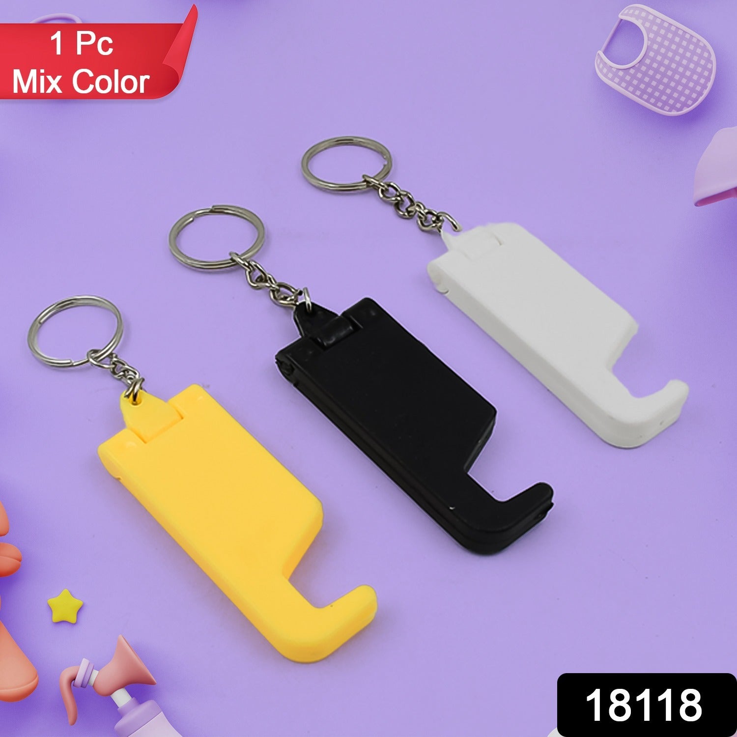 Keychain Mobile Stand – 2-in-1 Phone Holder | PHOBIA Secondary image