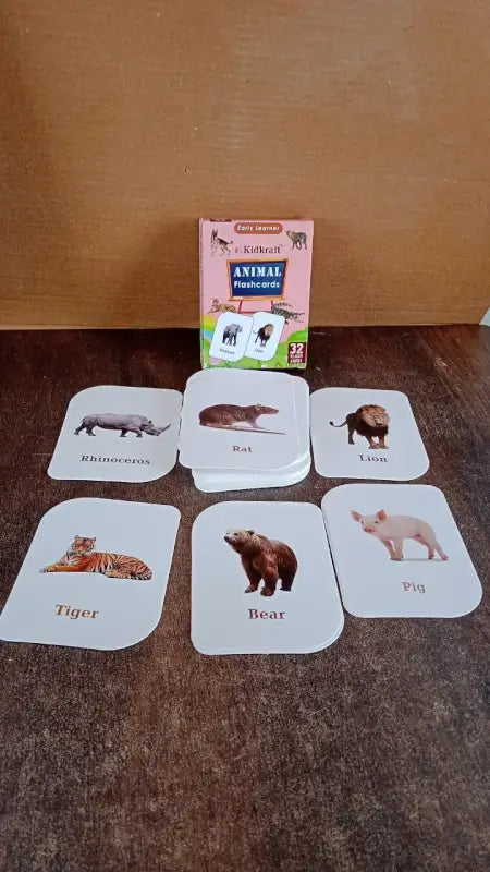 32-Piece Animal Flash Cards Set – Educational Learning Cards