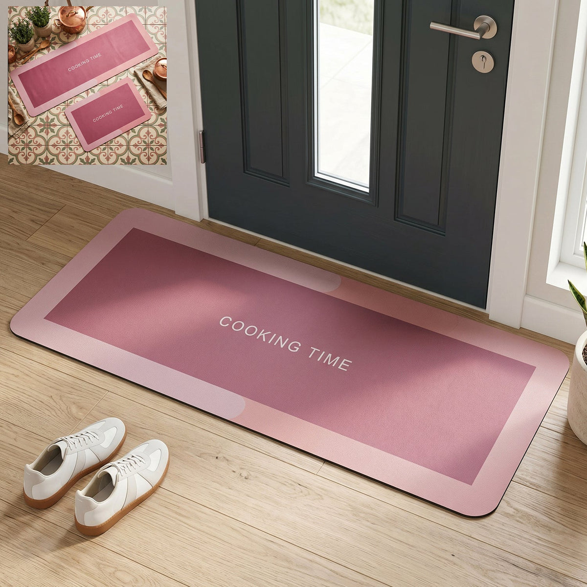 Premium anti slip kitchen floor mat set 2 pcs for safety Main image