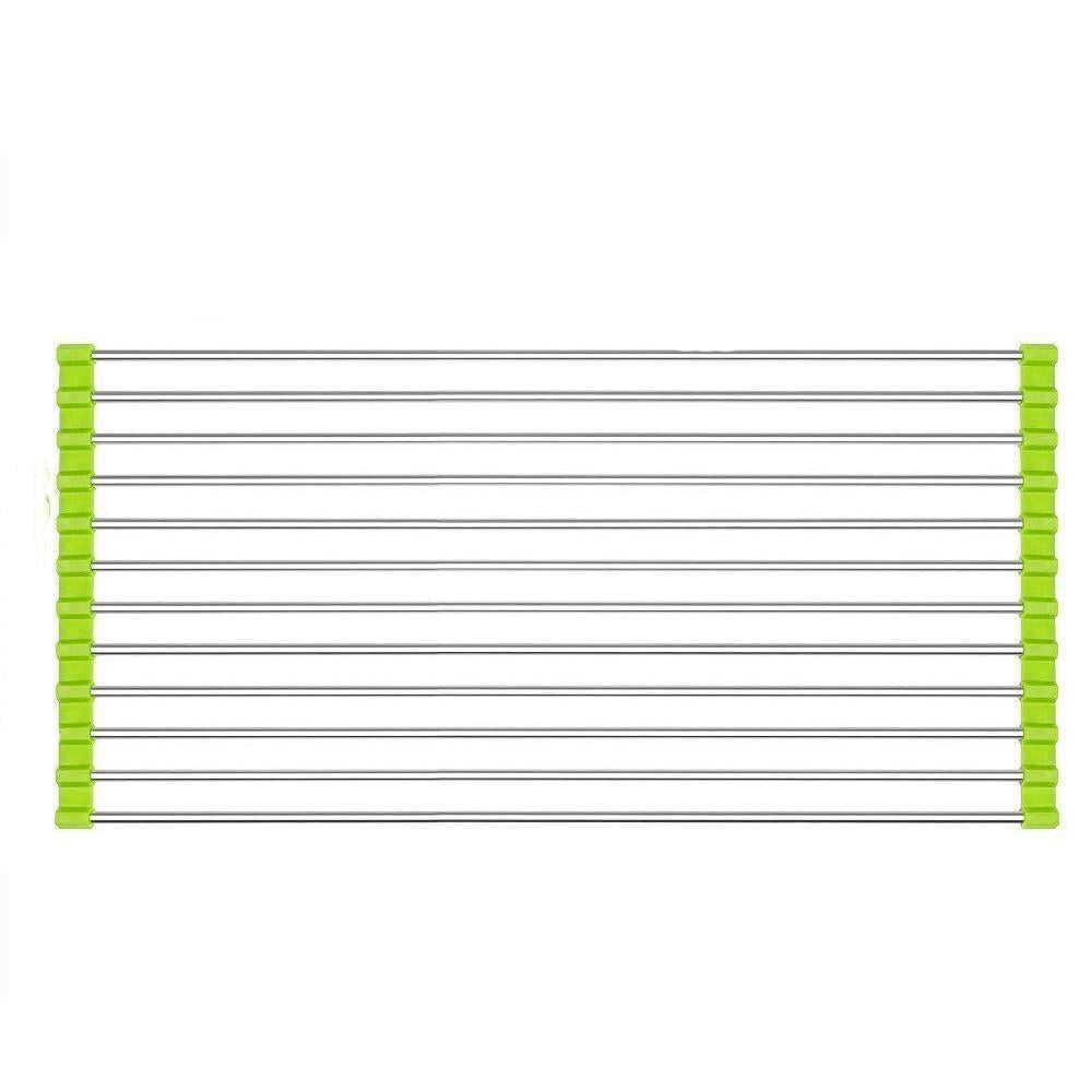 CookAura Roll-Up Dish Drying Rack for kitchen sink, showcasing its versatile design. Main image