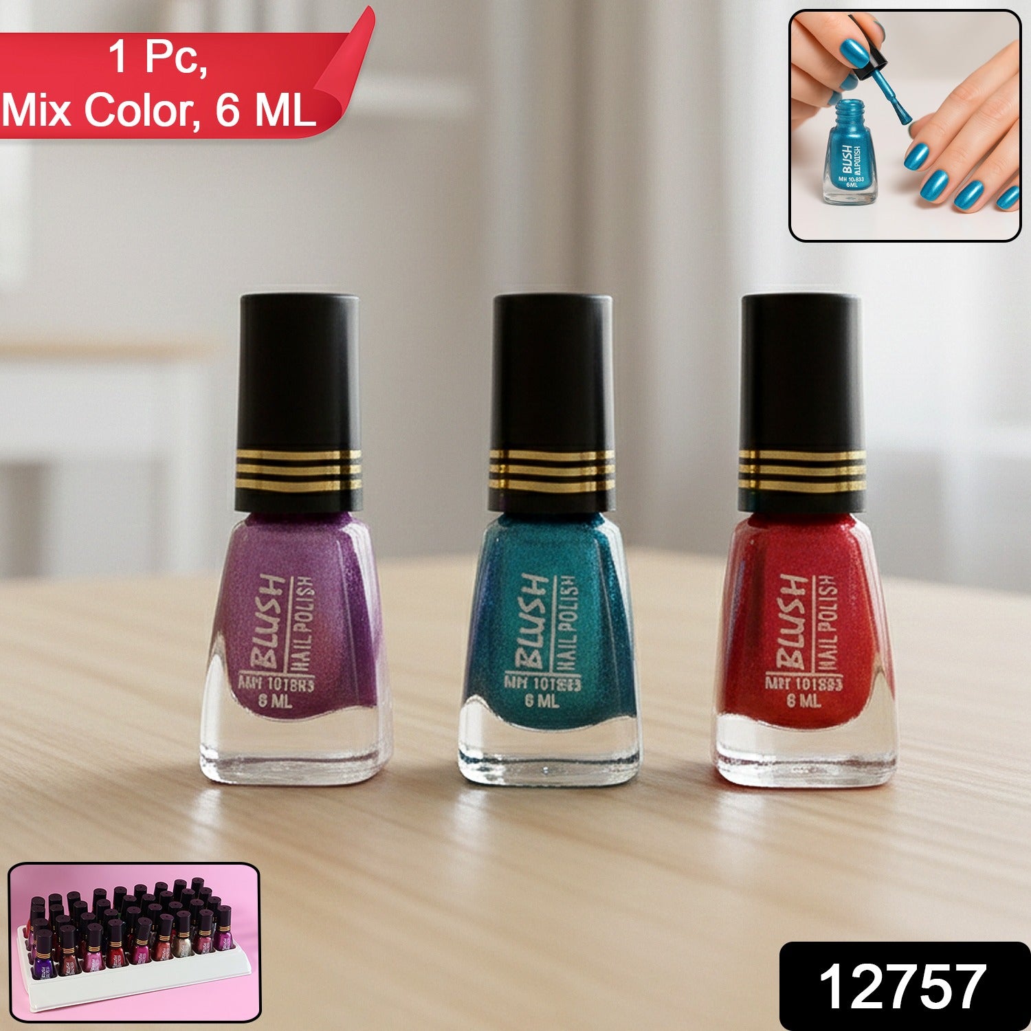 Metallic Mini Nail Polish – 6 ML Quick-Dry Glitter Finish Secondary image