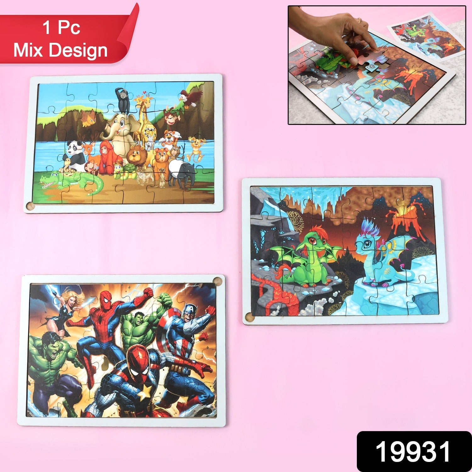 Educational Wooden Jigsaw Puzzle Board – Skill Building for Kids Secondary image