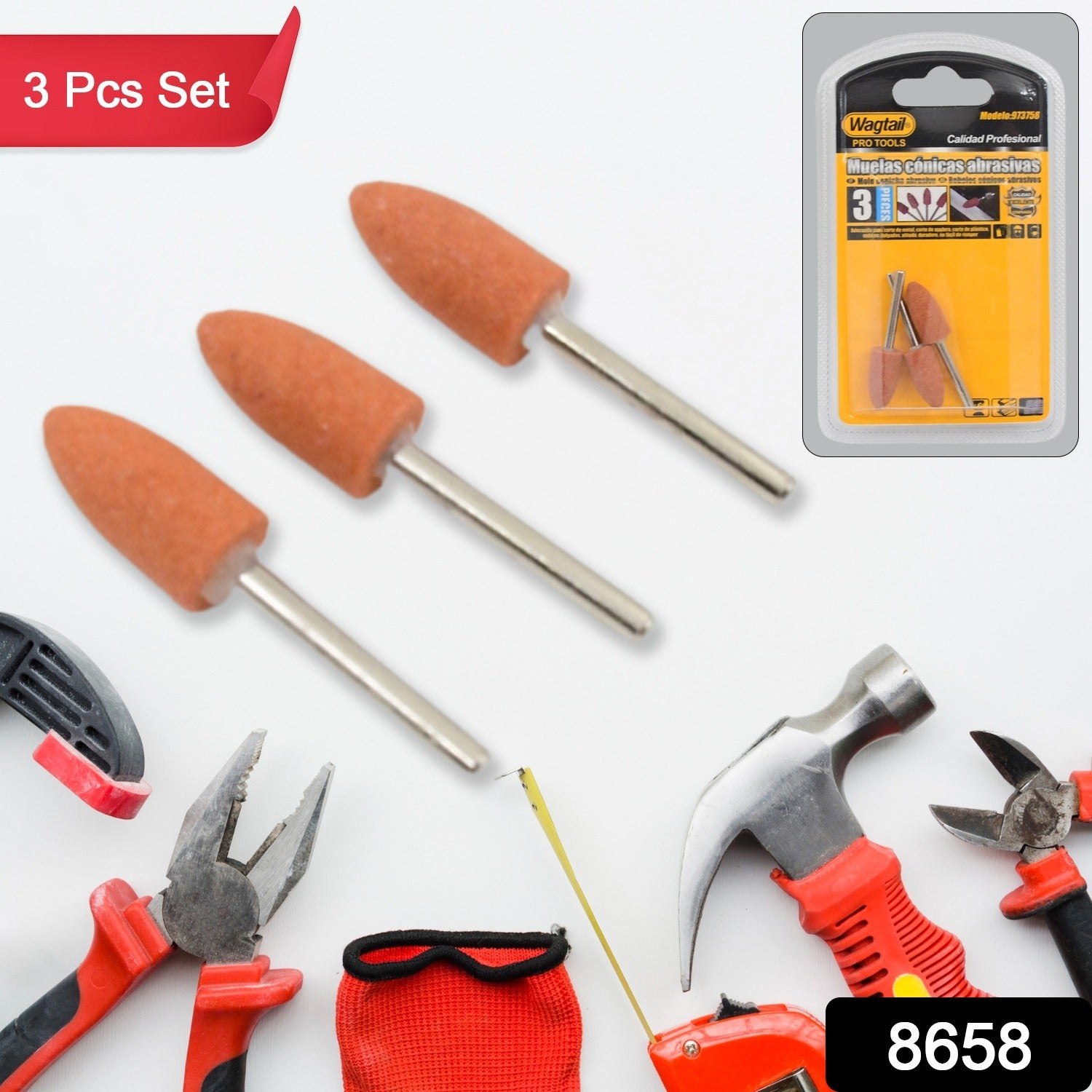 Rotary Grinding Stone Set – 3 Pcs Polishing Bits | ToolMate Pro Secondary image