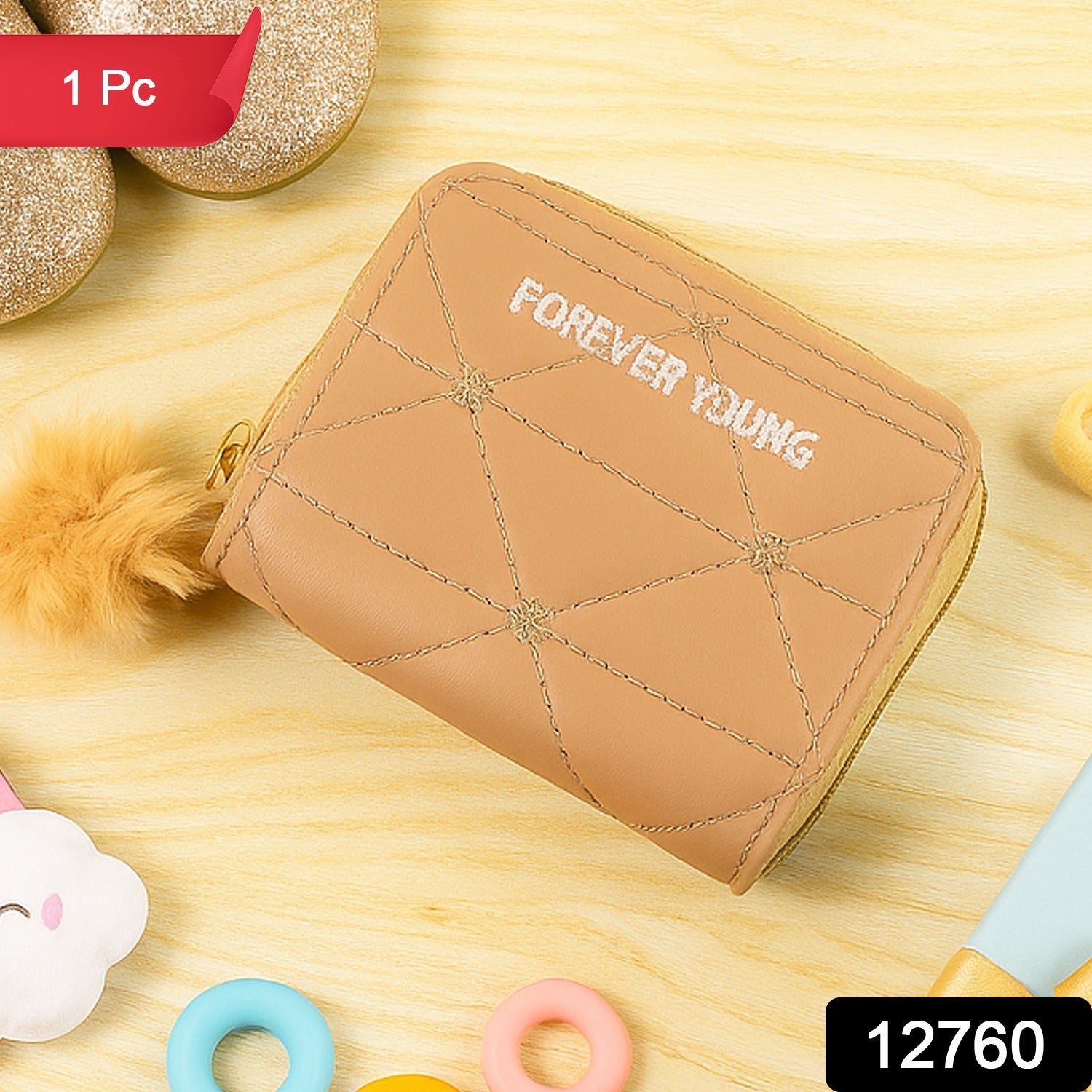 Kids Wallet with Soft Fur Zip Puller – Compact & Stylish Purse Secondary image