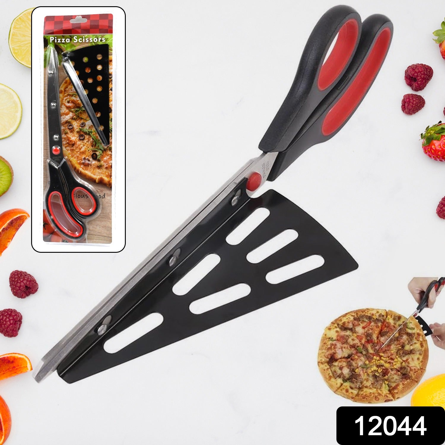 Pizza Cutter Scissors – Stainless Steel with Removable Spatula | Quickslice Secondary image