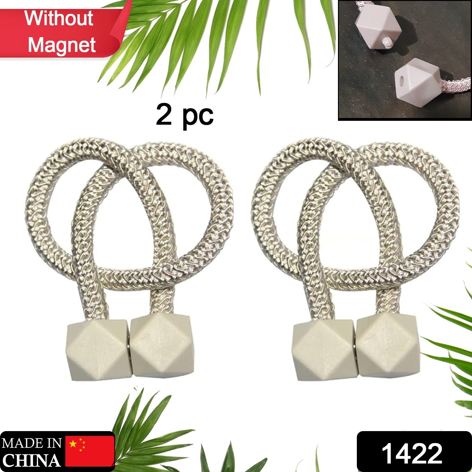 Pearl Curtain Tiebacks – Non-Magnetic & Elegant | FreshAura Homeware Secondary image