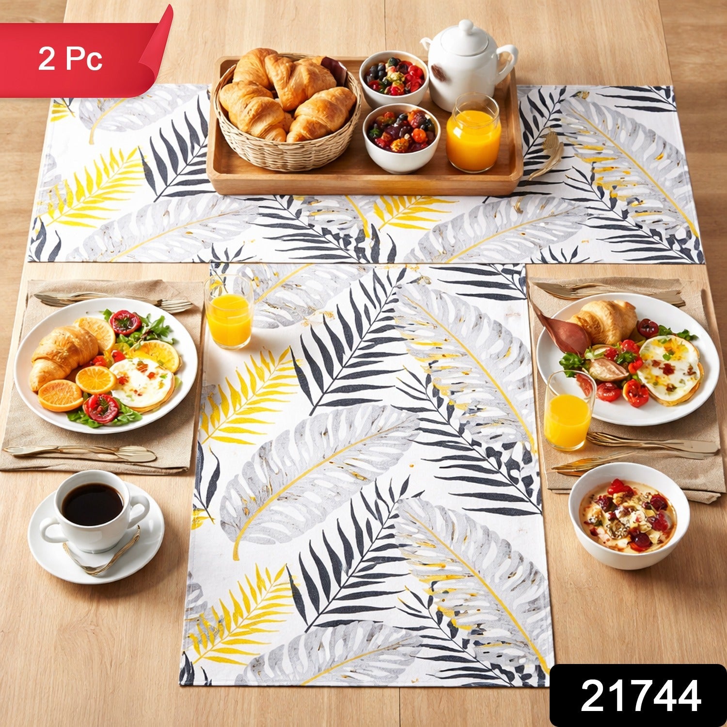 Reversible Dining Table Placemat – Elegant Leaf Design Secondary image