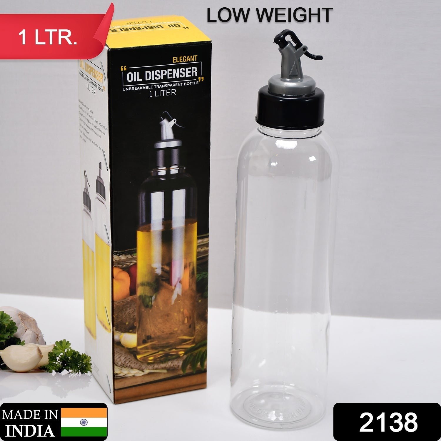 Oil Dispenser 1L – Clear Drip-Free Plastic Bottle | Vastate Secondary image