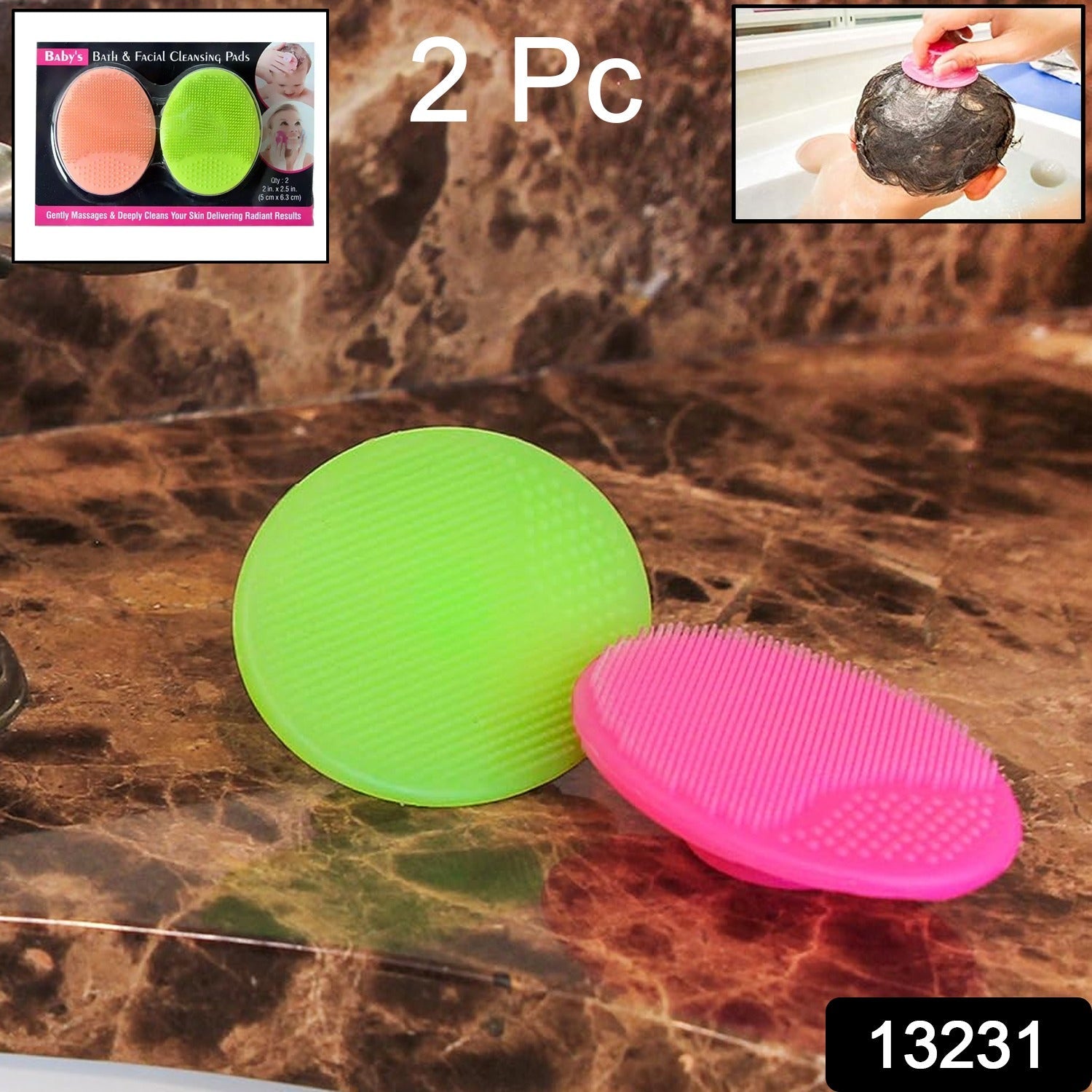Silicone Facial Cleansing Brush – Gentle Exfoliation Set | Mini Bubbles Secondary image